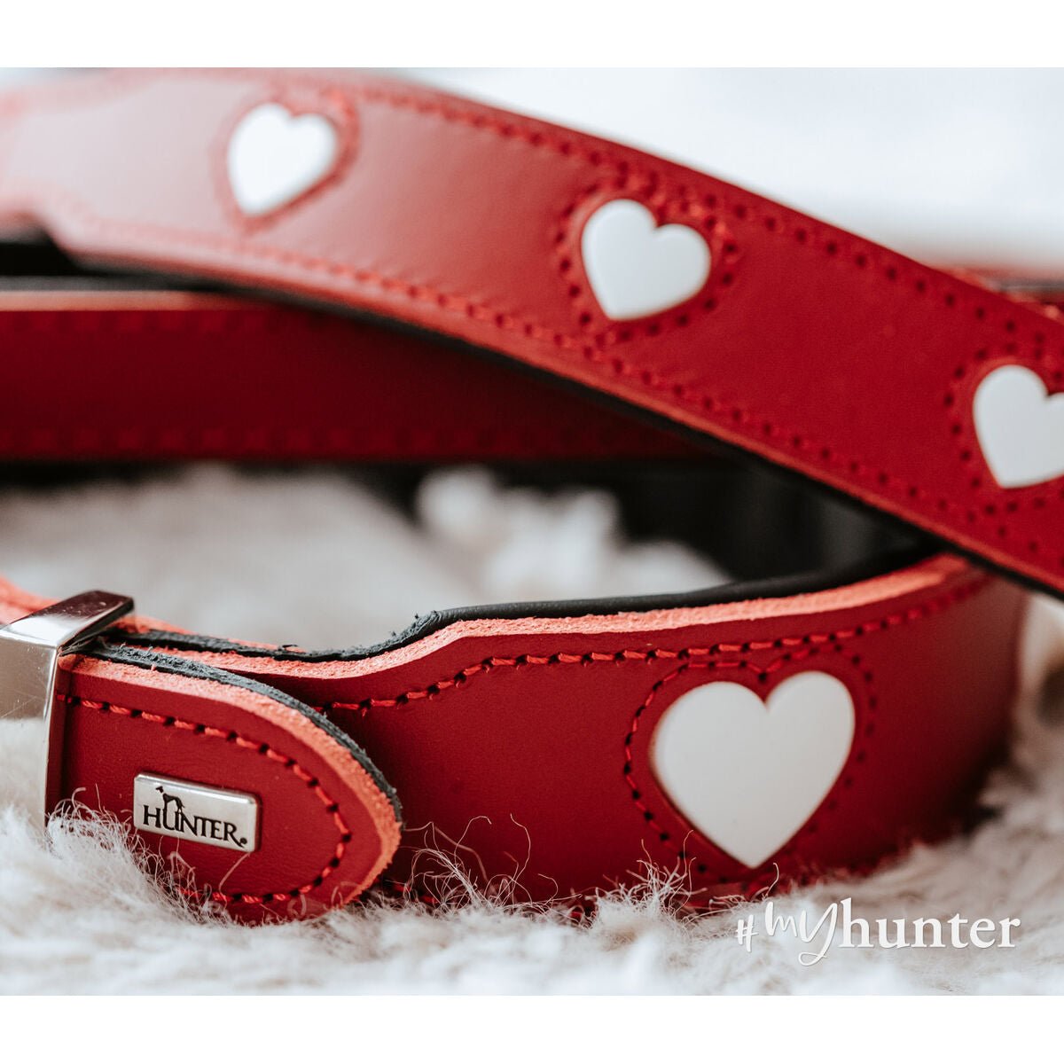 Hundhalsband Hunter Love S/M 35-40 cm Rojo/Blanco - Hunter | Valpoteket