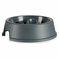 Slow Eat Food Bowl for Pets Anthracite Gray Plastic (27 x 7.5 x 27 cm) (12 Quantity)