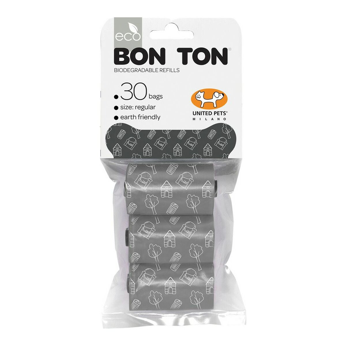 Bajspåse hund United Pets Bon Ton Regular Hund Grå (3 x 10 uds)