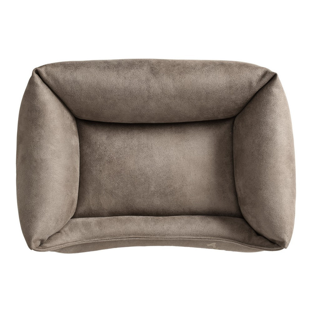 Dog bed Bologna | High quality leather-like appearance | Grey, M