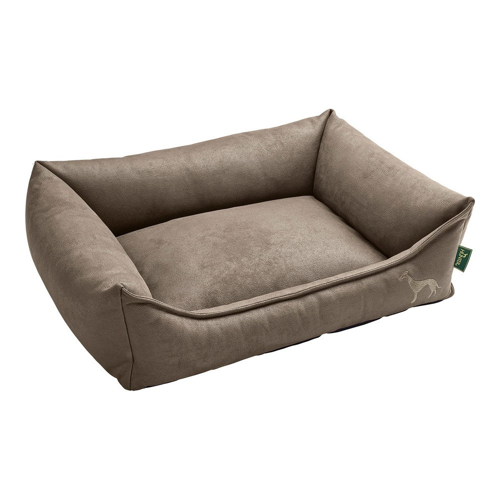 Dog bed Bologna | High quality leather-like appearance | Grey, M