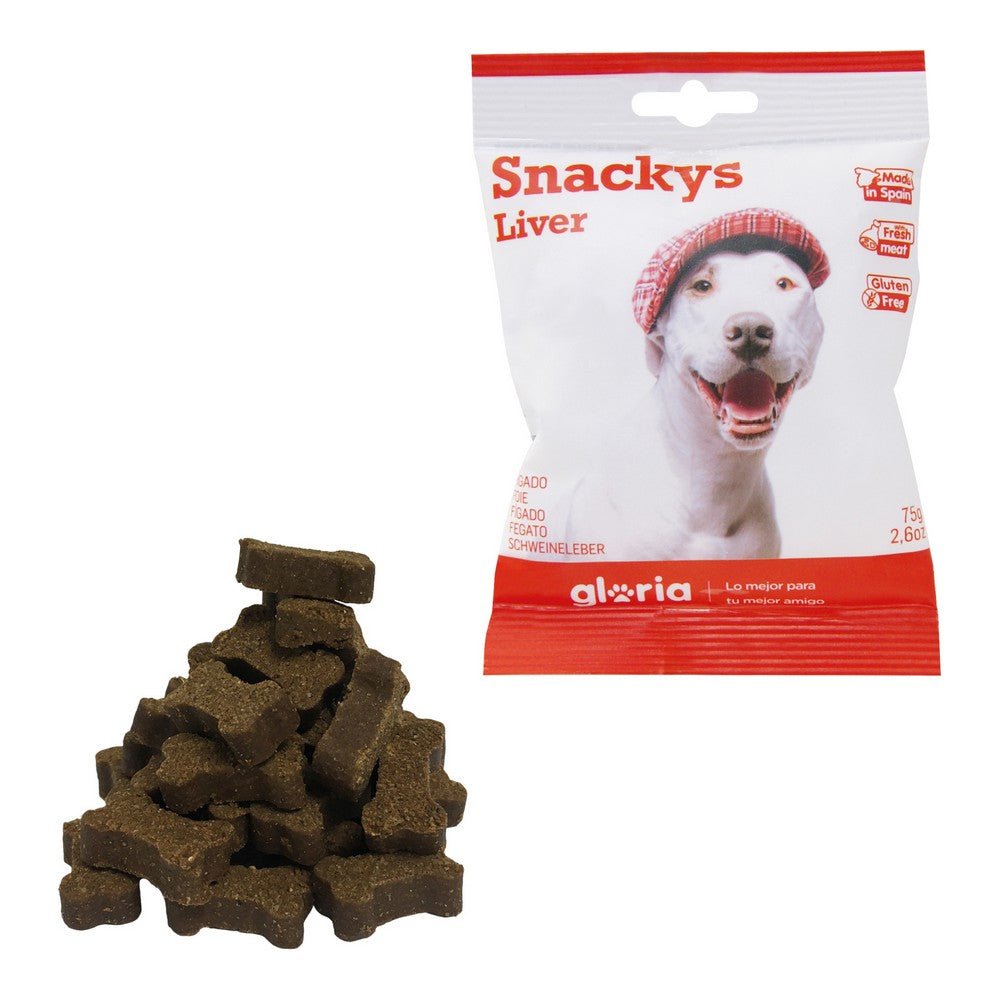 Hundgodis Gloria Display Snackys Lever (30 x 75 g) - Gloria | Valpoteket