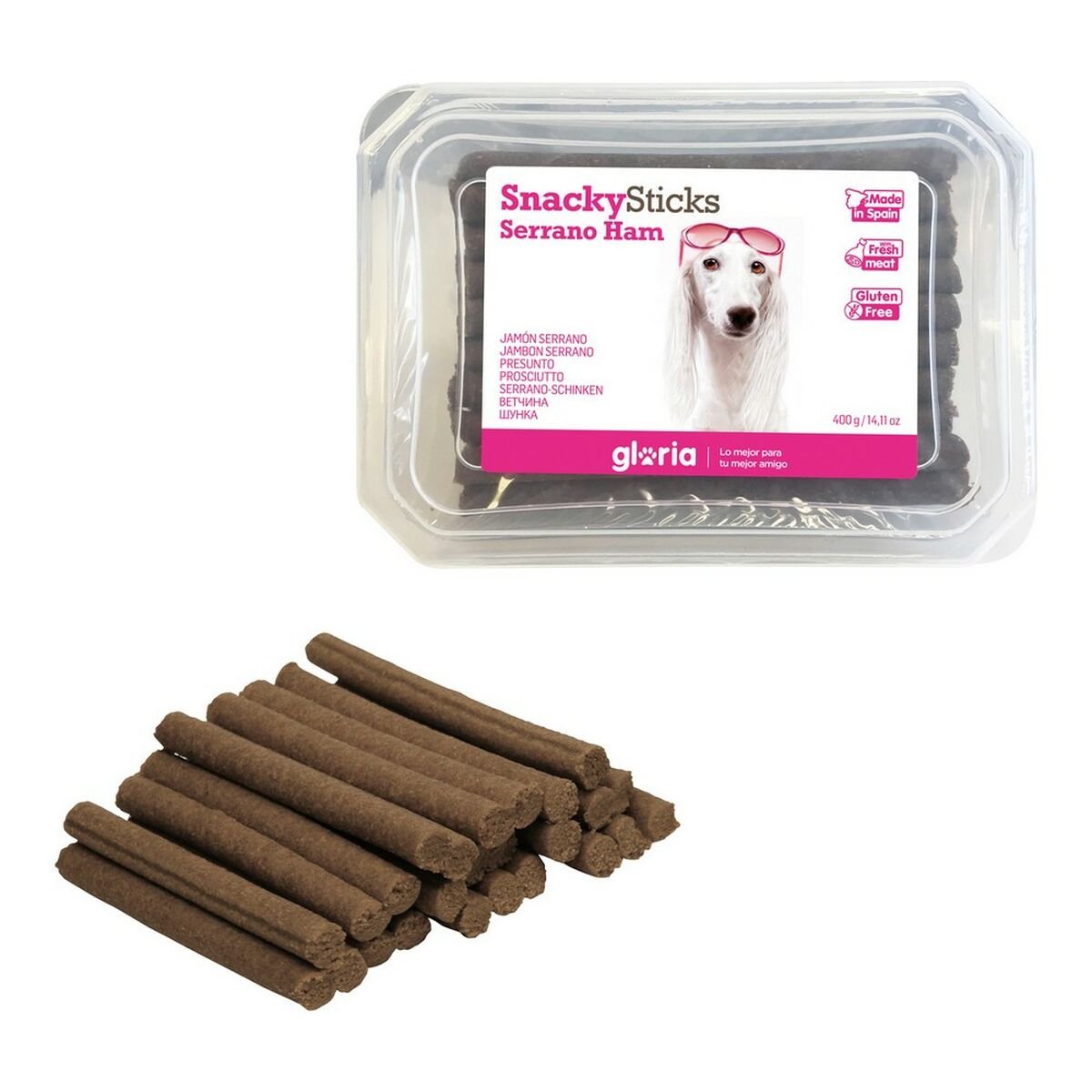 Hundgodis Gloria Snackys Sticks Skinka (350 g) - Gloria | Valpoteket