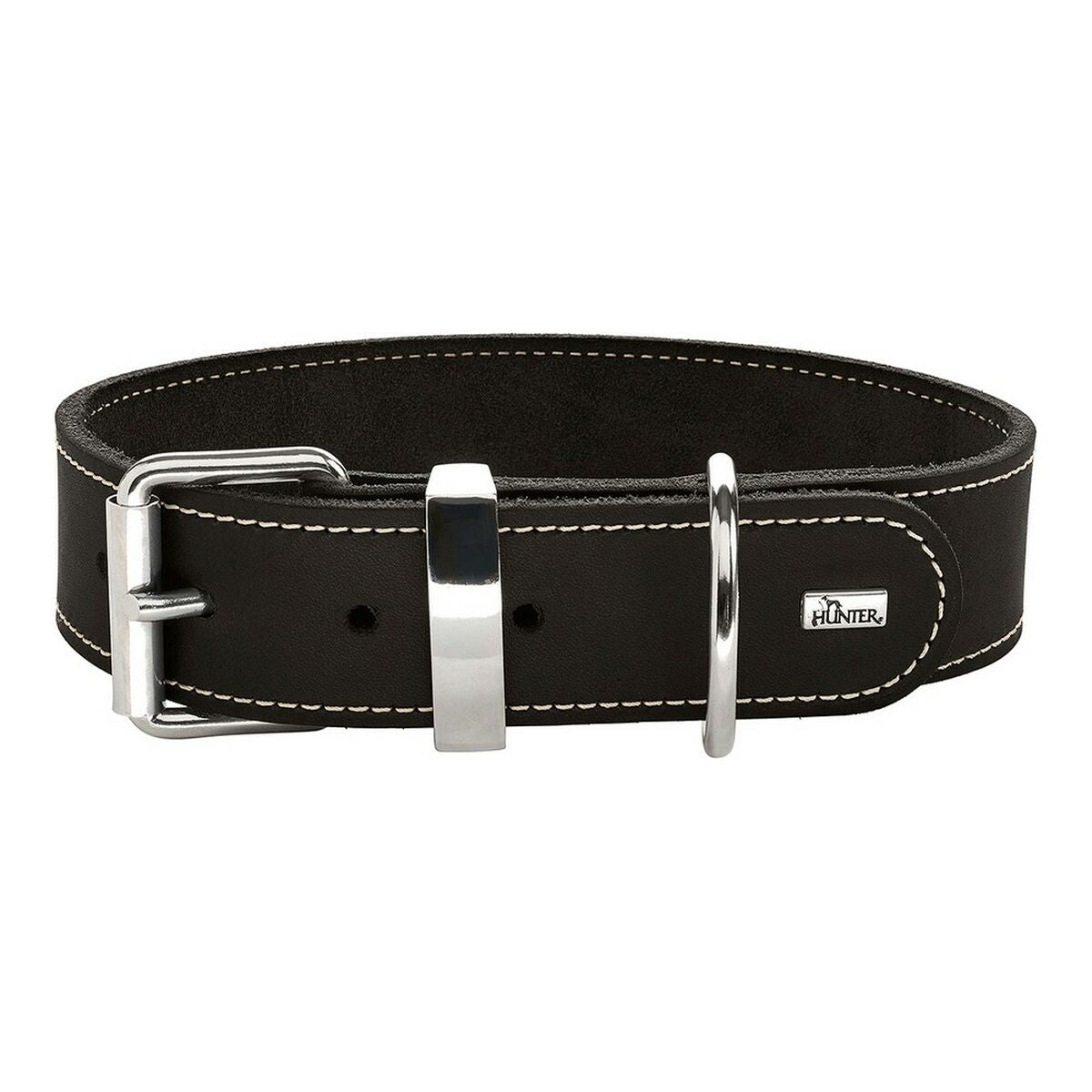 Dog collar Aalborg | Soft charcoal leather | Black, XXS