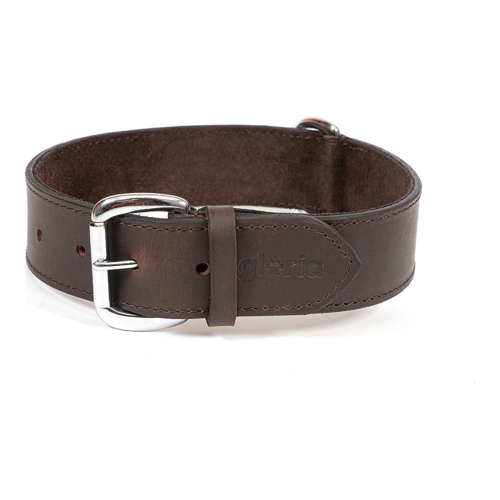 Dog collar leather Gloria brown (70 x 4 cm)