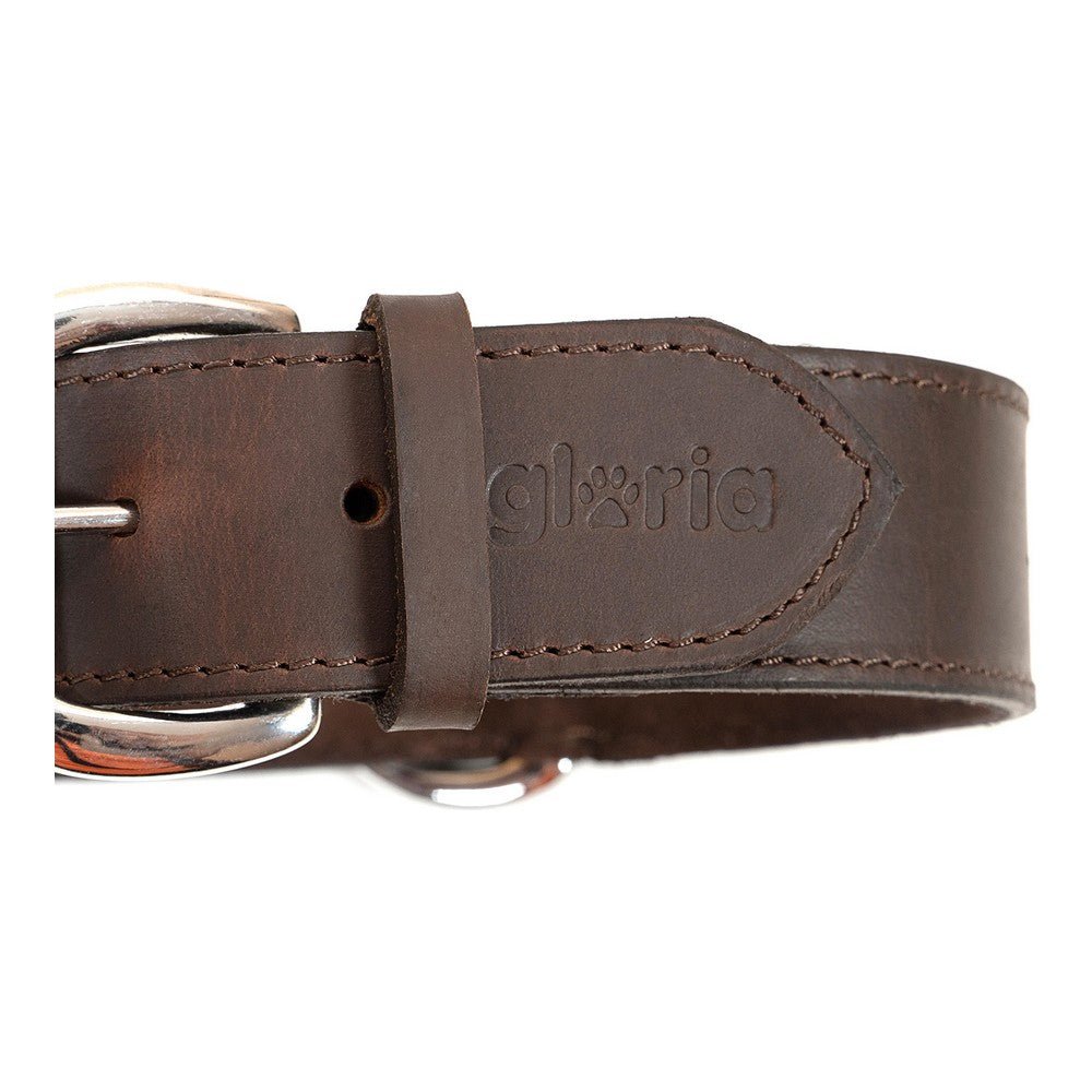 Dog collar leather Gloria brown (70 x 4 cm)