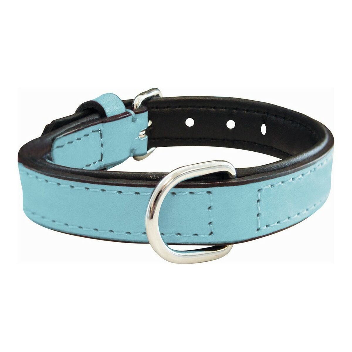 Dog collar leather padded Gloria Blue (35 x 1.5 cm)