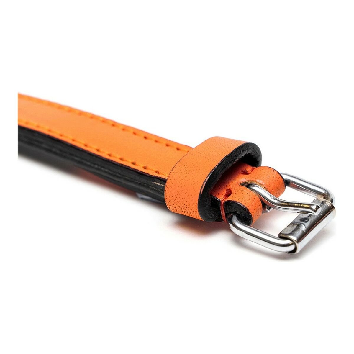 Hundhalsband läder vadderad Gloria orange (30 x 1,5 cm) - Gloria | Valpoteket