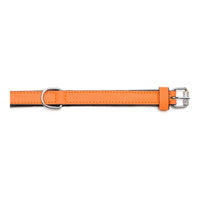 Hundhalsband läder vadderad Gloria orange (30 x 1,5 cm) - Gloria | Valpoteket