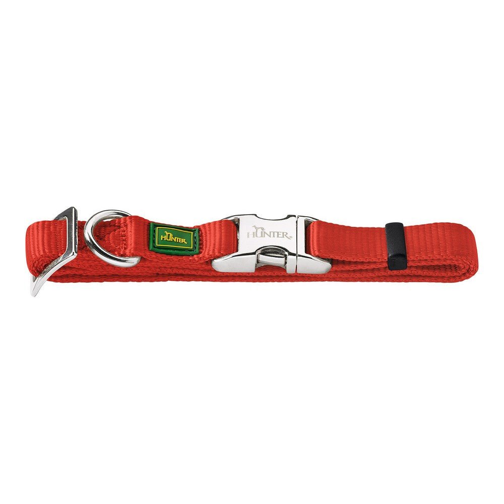 Hundhalsband nylon justerbar Hunter Alu-Strong röd M - Hunter | Valpoteket