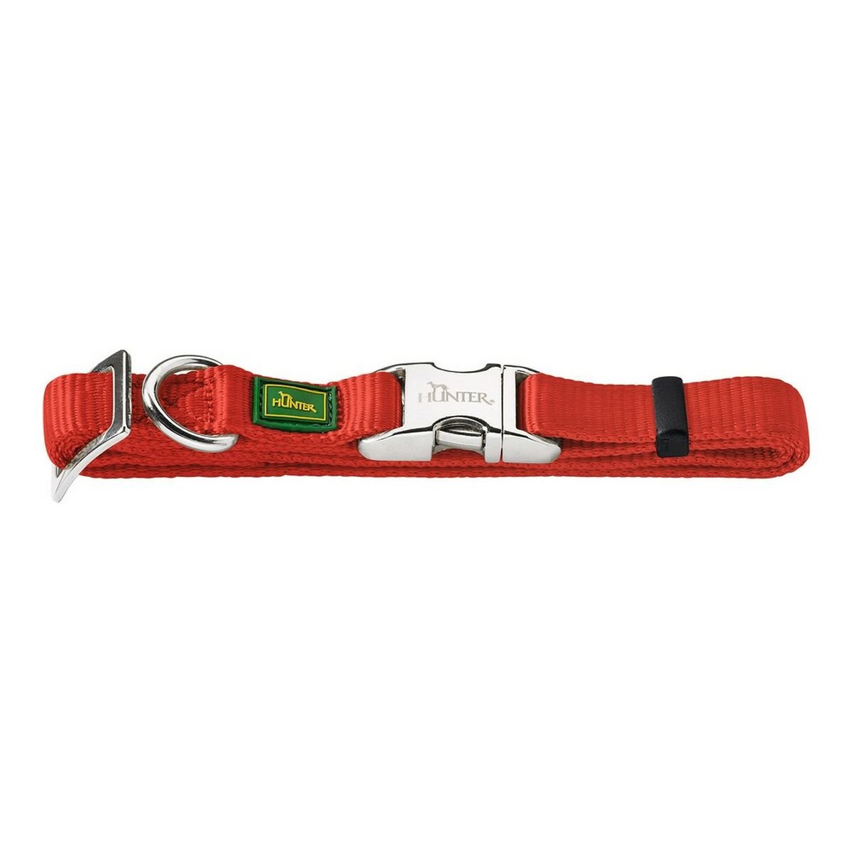 Hundhalsband nylon justerbar Hunter Alu-Strong röd S