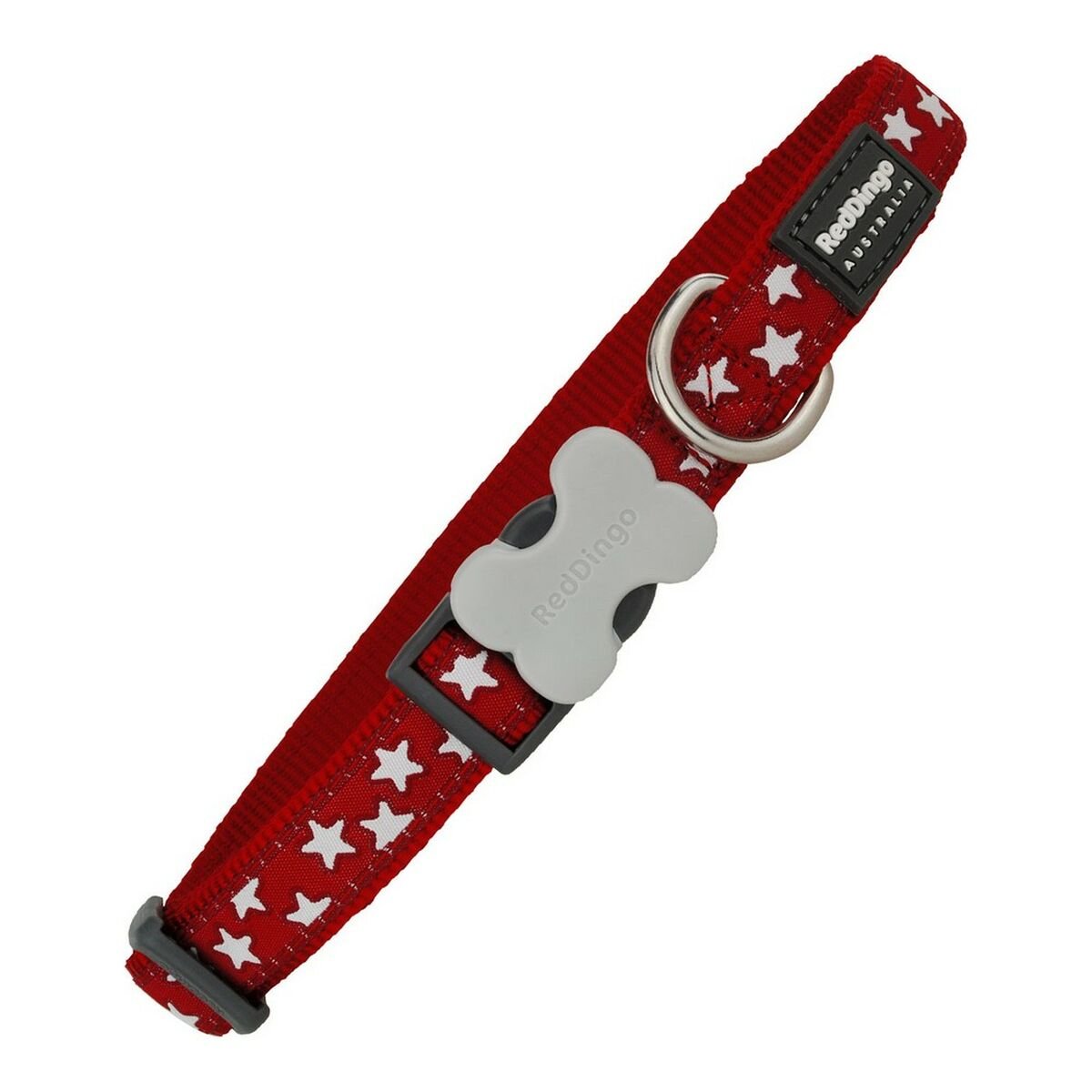 Hundhalsband nylon Red Dingo Style Röd Stjärnor (2 x 31-47 cm)