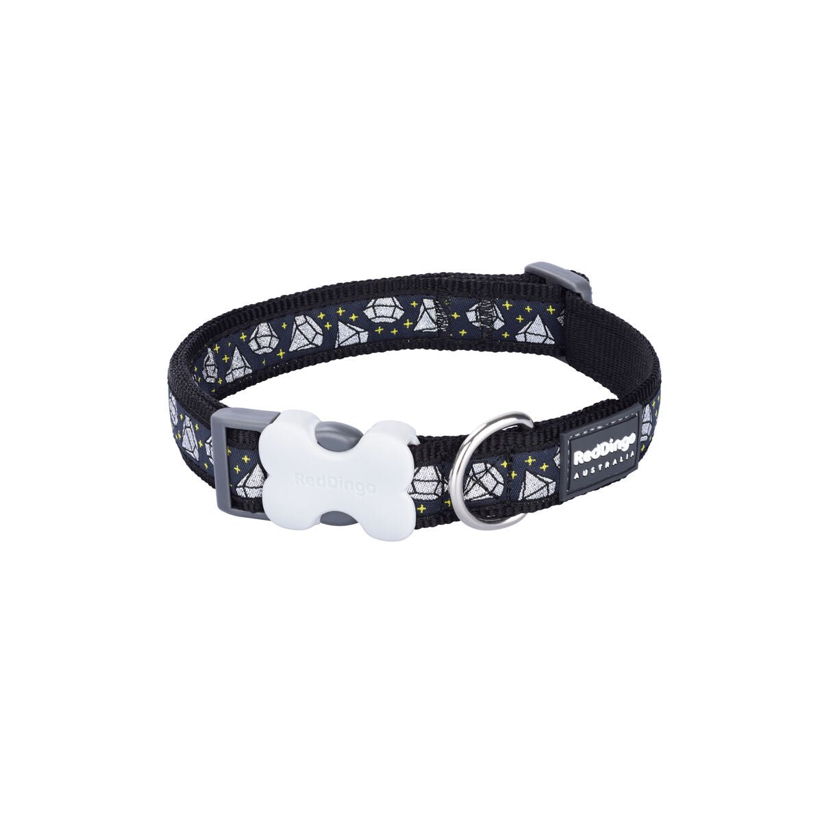 Hundhalsband Red Dingo STYLE DIAMOND Svart 31-47 cm