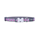 Hundhalsband Red Dingo STYLE HOT PINK ON COOL GREY 15 mm x 24-36 cm Grå - Red Dingo | Valpoteket