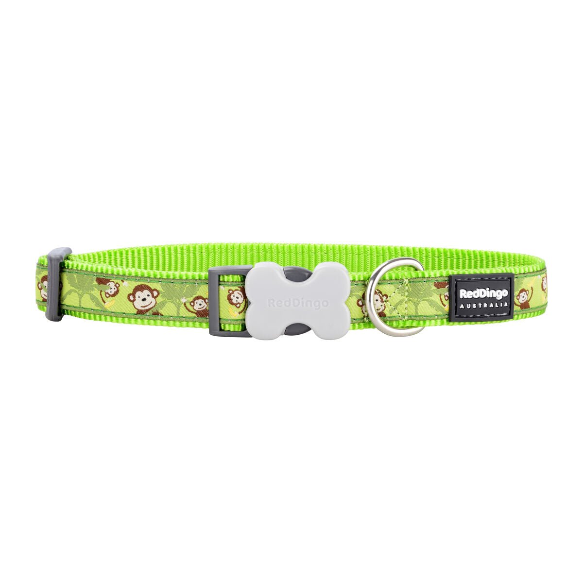 Hundhalsband Red Dingo STYLE MONKEY LIME GREEN 15 mm x 24-36 cm