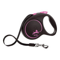 Hundkoppel Flexi BLACK DESIGN 5 m Rosa Storlek M - Flexi | Valpoteket