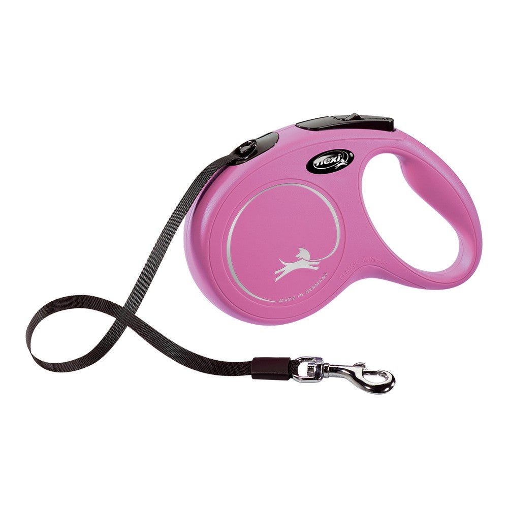 Hundkoppel Flexi NEW CLASSIC 5m Rosa Storlek M - Flexi | Valpoteket