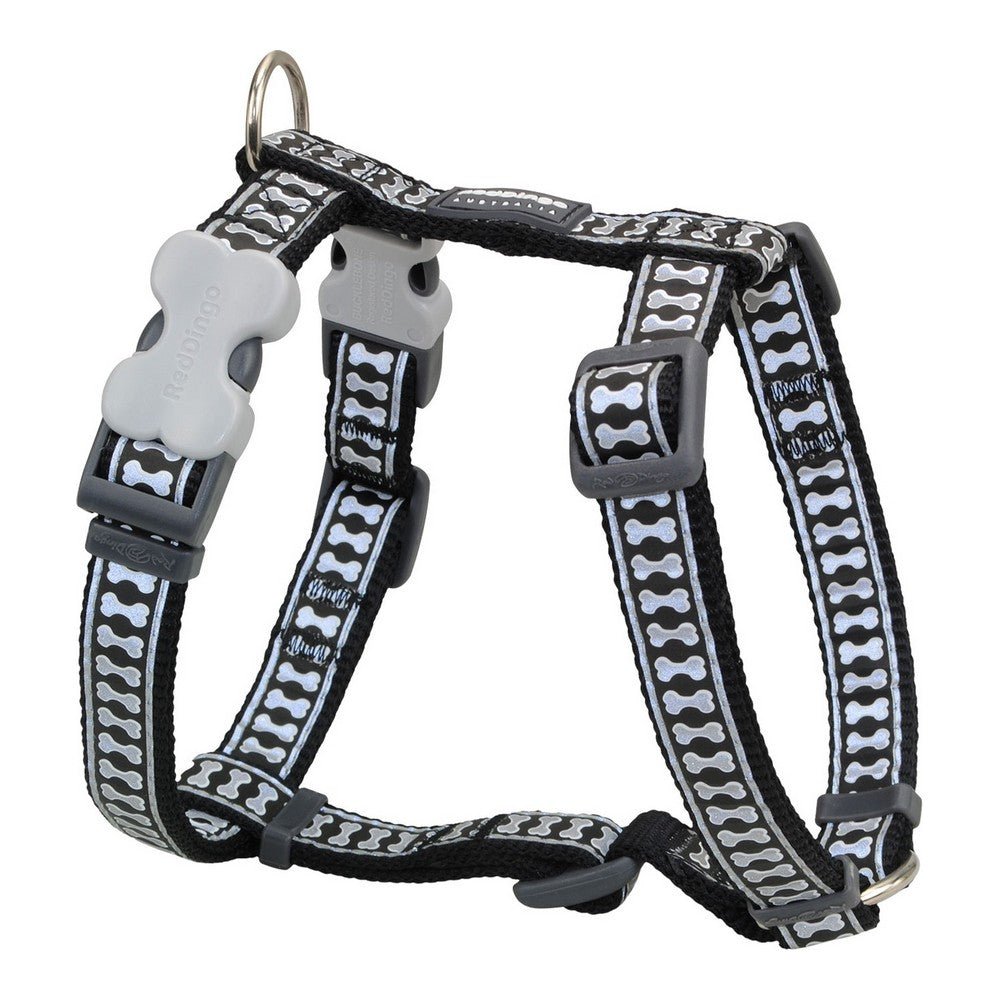 Dog Harness Red Dingo Black Ivory Reflective 37-61 cm