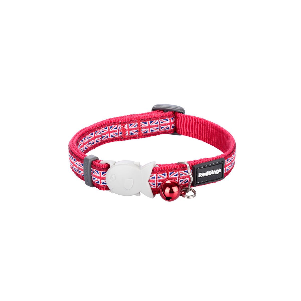 Cat collar Red Dingo Union Jack 20-32 cm Red