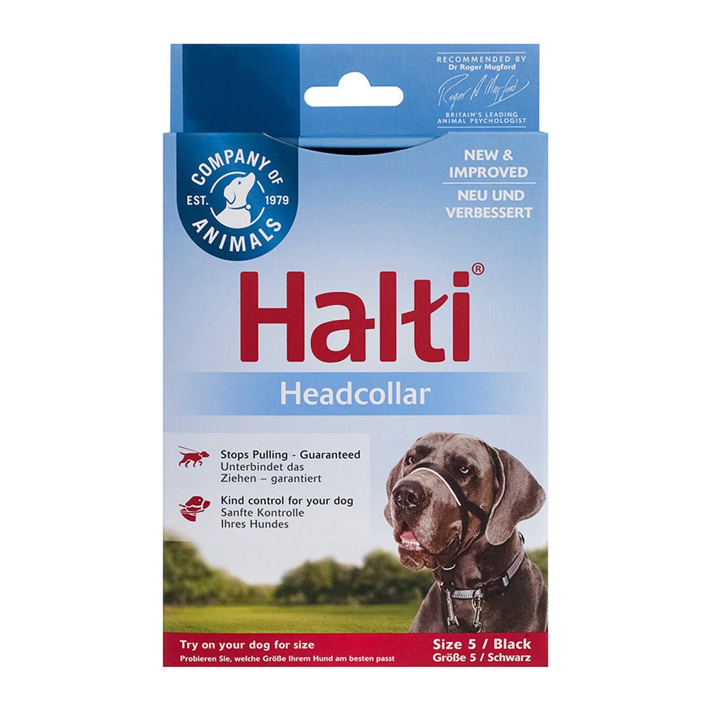 Nosgrimma hund Halti svart (51-73 cm) | Antidrag i koppel - Company of Animals | Valpoteket