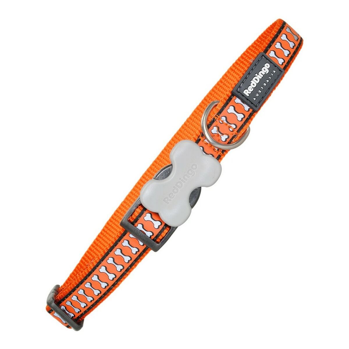 Reflective dog collar Red Dingo Ben Orange (1.5 x 24-36 cm)