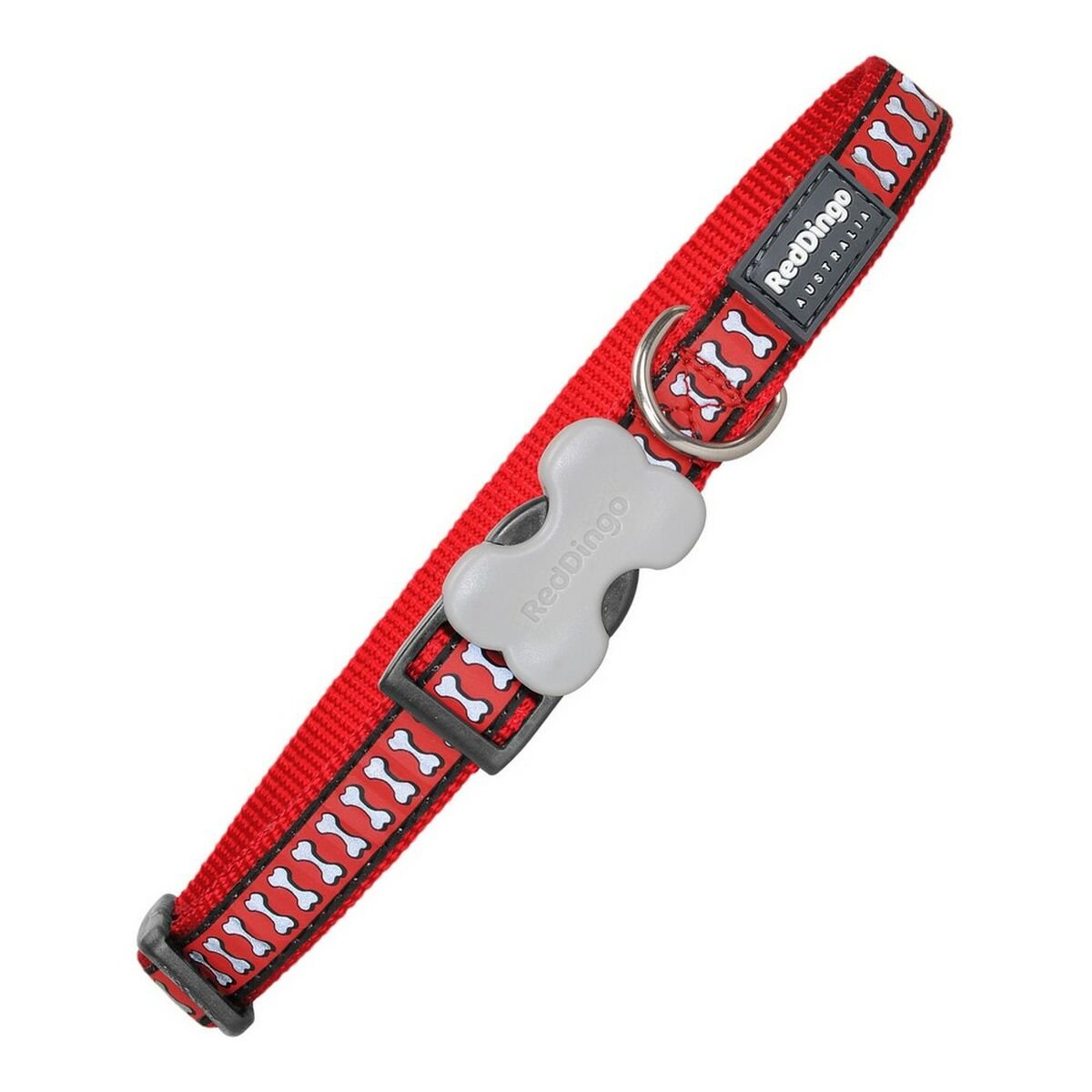 Reflexhalsband hund Red Dingo Ben Röd (2,5 x 41-63 cm)