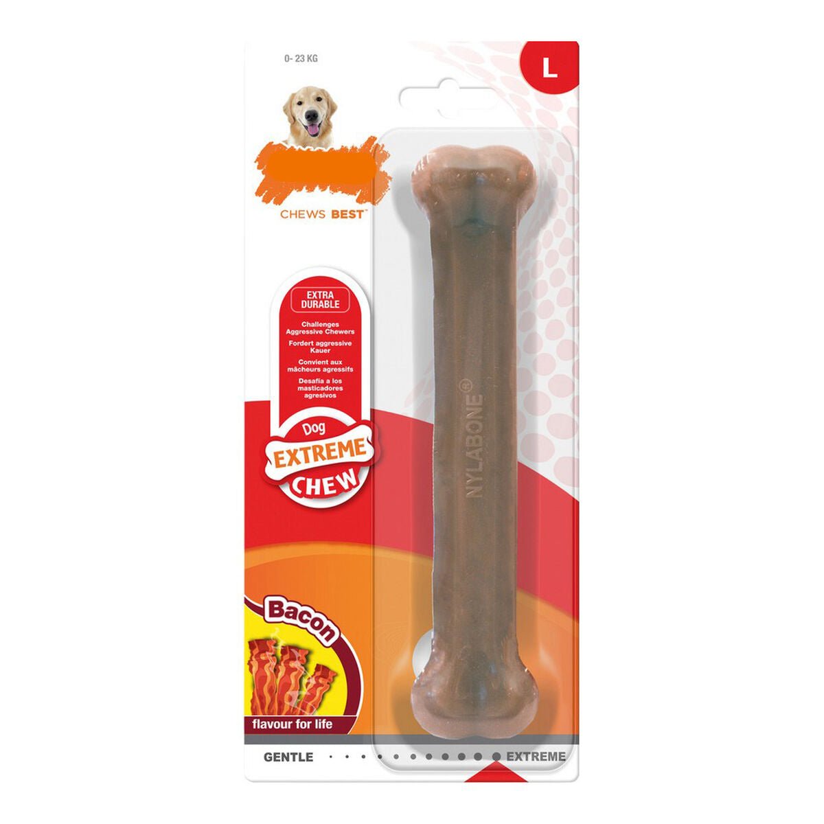 Dog Chew Toy Nylabone Dura Chew Bacon Size L Nylon